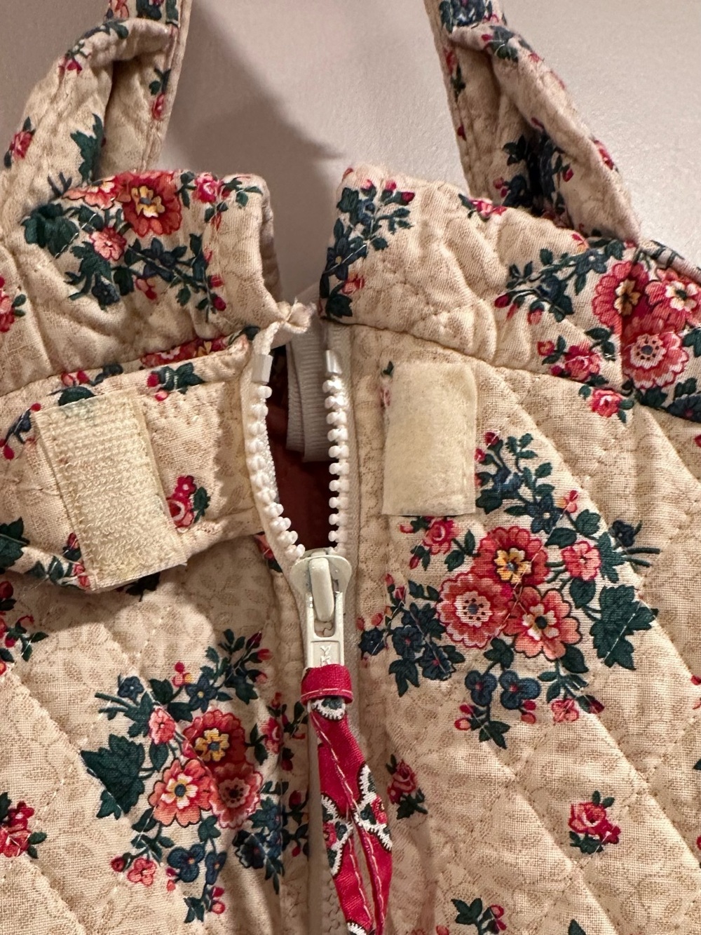 Vtg Vera Bradley "Tea Garden" 1994 Quilted Garment Bag Travel Luggage 55x22 Rare - Picture 7 of 16